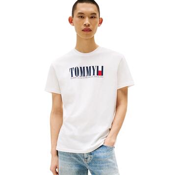 Ανδρικό T-Shirt Tommy Jeans Reg Tommy Dna Flag Tee Ext Ecru DM0DM21941-YBL