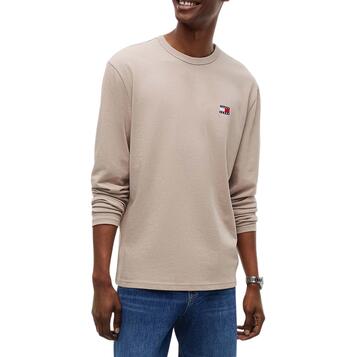 Ανδρική Μπλούζα Tommy Jeans Tjm Reg Badge Tee Ls Limestone Dust DM0DM21974-PKE
