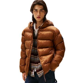 Ανδρικά Μπουφάν Tommy Jeans TJM Hooded Logo Puffer Ext Pecan Nut DM0DM22044-GVP