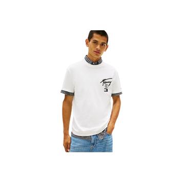 Ανδρικό T-Shirt Tommy Jeans Reg City Sign SS Tee Ext Ecru DM0DM22553-YBL