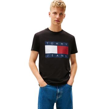 Ανδρικό T-Shirt Tommy Jeans Tjm Reg Big Flag Ss Tee Ext Black DM0DM22645-BDS