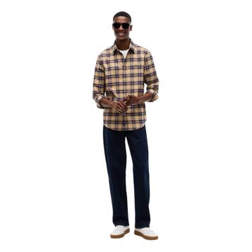 Ανδρικό Πουκάμισο Tommy Jeans Tjm Reg Flannel Check Shirt Ext Sandy Beige Check DM0DM23528-0LY