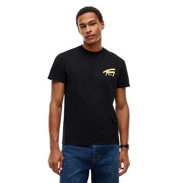 Ανδρικό T-shirt Tommy Jeans Tjm Reg Sign Backprint Tee Ext Black DM0DM23542-BDS