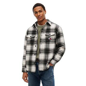 Ανδρικό Τζάκετ Tommy Jeans Tjm Check Overshirt Ext Black Check DM0DM23616-0ME