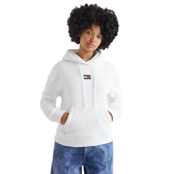 Γυναικείο Φούτερ Tommy Jeans Tjw Center Badge Fleece Hoodie White DW0DW14690-YBR Γυναικείο Φούτερ Tommy Jeans Tjw Center Badge Fleece Hoodie White DW0DW14690-YBR