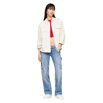 Γυναικείο Πουκάμισο Tommy Jeans Tjw Cargo Overshirt Newsprint DW0DW17968-ACG