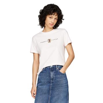 Γυναικείο T-Shirt Tommy Jeans Tjw Reg Crest Linear TeeE Ext Ancient White DW0DW18795-YBH Γυναικείο T-Shirt Tommy Jeans Tjw Reg Crest Linear TeeE Ext Ancient White DW0DW18795-YBH