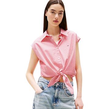 Γυναικείο Πουκάμισο Tommy Jeans Poplin Front Knot Shirt Amour / Stripe DW0DW20291-0D4