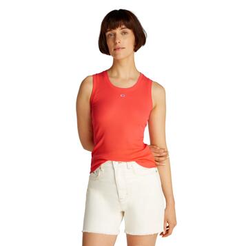 Γυναικείο Top Tommy Jeans Essential Rib Tank Ext Bright Vermillion DW0DW20673-SN6