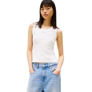 Γυναικείο Top Tommy Jeans Essential Rib Tank Ext Ecru DW0DW20673-YBL