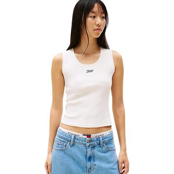 Γυναικείο Top Tommy Jeans Slim Script Rib Tank Ancient White DW0DW21369-YBH