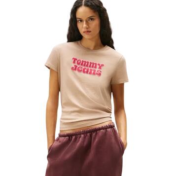 Γυναικείο T-Shirt Tommy Jeans Tjw Reg Essential Logo 2 Tee Ext Malted Milk DW0DW21956-GUQ