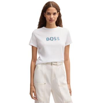 Γυναικείο T-shirt Boss C Elogo print 7 White 50535322-100