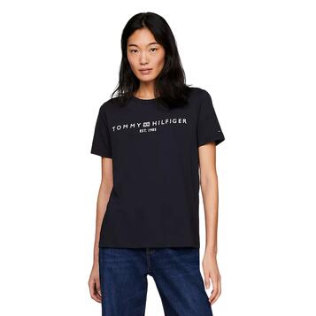 Γυναικείο T-shirt Tommy Hilfiger Reg Corp Logo C-Nk Ss Black WW0WW40276-BDS