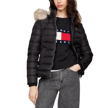 Γυναικείο Μπουφάν Tommy Jeans Basic Hooded Down Ext Black DW0DW18312-BDS