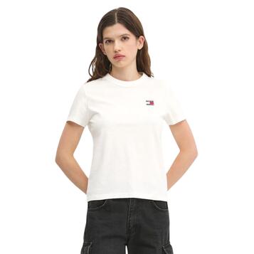 Γυναικείο T-shirt Tommy Jeans Reg Badge Ecru DW0DW20153-YBL