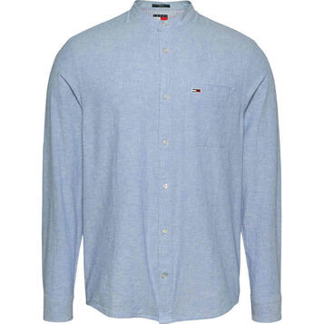 Ανδρικό Πουκάμισο Tommy Jeans Linen Mix Band Collar Colorado Blue DM0DM20876-DY6