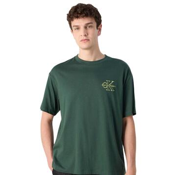 Ανδρικό T-Shirt Calvin Klein A- Ss Rel Seasonal Monologo Tee Sycamore LV04RC856G-LLG