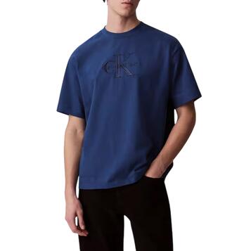 Ανδρικό T-Shirt Calvin Klein Ss Hi Low Emb 16s Jersey Cn Tee Dark Sapphire LV04RB295G-CEF