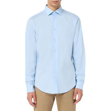 Ανδρικό Πουκάμισο Calvin Klein Reg Esntl Poplin Nos Str Sld Calm Blue LV019EU001-XNU