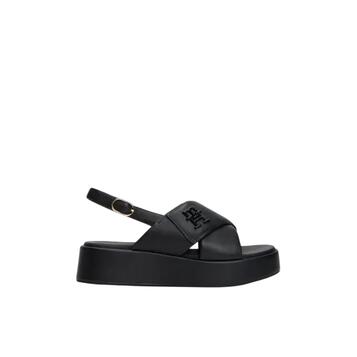 Γυναικεία Σανδάλια Tommy Hilfiger TH Logo Hw Padded Leather Sandal Black FW0FW08808-BDS