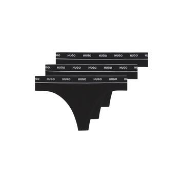 Γυναικεία Εσώρουχα Hugo Triplet Thong Stripe 10240727 01 Black 50469681-001