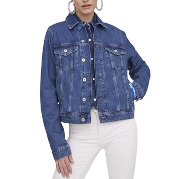 Γυναικείο Jean Μπουφάν Karl Lagerfeld Jeans Klj Regular Denim Jacket Washed Mid Blue 240J1404-J126