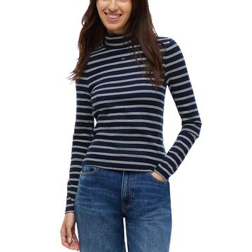 Γυναικεία Μπλούζα Tommy Jeans Tjw Essential Mock Neck Dark Blue Day Lily Stripe DW0DW19830-0X5