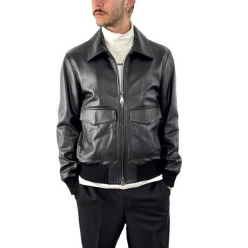 Ανδρικό Δερμάτινο Μπουφάν MAFFEI Nero 51283-NERO