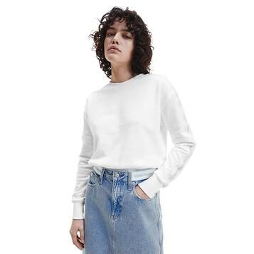 Γυναικείο Φούτερ Calvin Klein Logo Tape Crew Neck Bright White J20J218980-YAF Γυναικείο Φούτερ Calvin Klein Logo Tape Crew Neck Bright White J20J218980-YAF