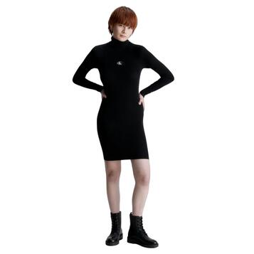 Γυναικείο Φόρεμα Calvin Klein Badge Roll Neck Sweater Dress Ck Black J20J221690-BEH