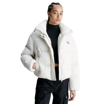 Γυναικείο Μπουφάν Calvin Klein Down Soft Touch Label Puffer Ivory J20J222235-YBI