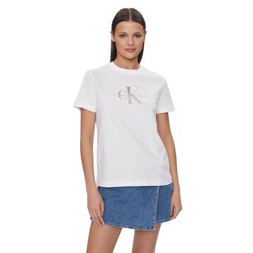 Γυναικείo T-shirt Calvin Klein Diffused Monologo Regular Tee Bright White J20J223264-YAF