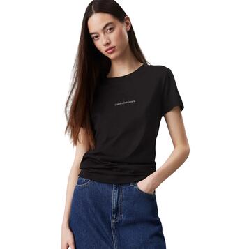 Γυναικείο T-shirt Calvin Klein Monologo Slim Black J20J223563-BEH