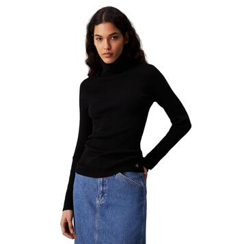 Γυναικείο Zιβάγκο Calvin Klein Woven Label Roll Neck Sweater Black J20J224225-BEH