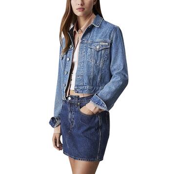 アウターその他   Women's 90s Cropped Denim Jacket J224542 1A4 Women's 90S Vintage Crop Denim Jacket Casual Long Sleeve Raw