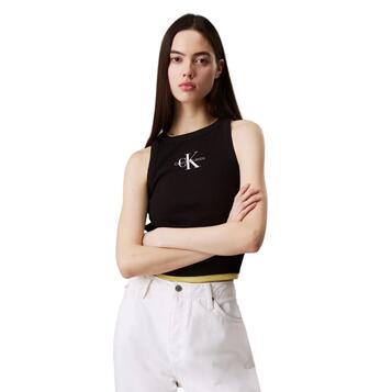 Γυναικείο Top Calvin Klein Monologo Rib Tank Top Black J20J225301-BEH