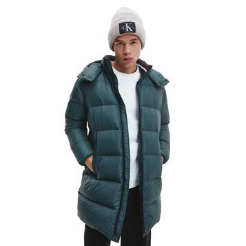 Ανδρικό Μπουφάν Calvin Klein Ess Long Hooded Down Dark Seaweed J30J322559-L7E Ανδρικό Μπουφάν Calvin Klein Ess Long Hooded Down Dark Seaweed J30J322559-L7E