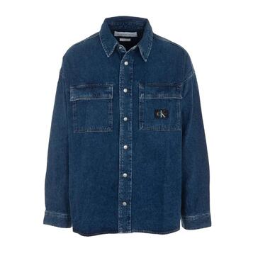 Ανδρικό Πουκάμισο Calvin Klein Oversized Linear Shirt Denim Dark J30J324579-1BJ