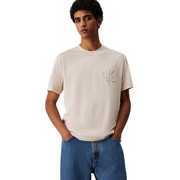 Ανδρικό T-Shirt Calvin Klein Applique Oatmeal J30J327494-PDV