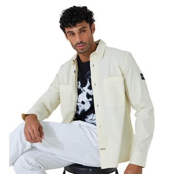 Ανδρικό Πουκάμισο Calvin Klein Rip Stop Overshirt Egret K10K108155-YAH