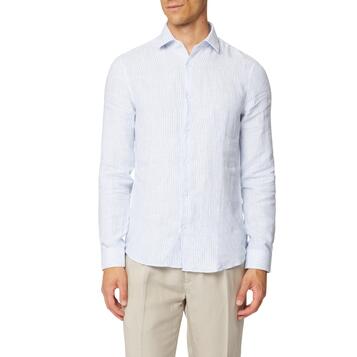 Ανδρικό Πουκάμισο Calvin Klein Linen Stripe Slim Shirt Blue K10K109332-0G0 Ανδρικό Πουκάμισο Calvin Klein Linen Stripe Slim Shirt Blue K10K109332-0G0