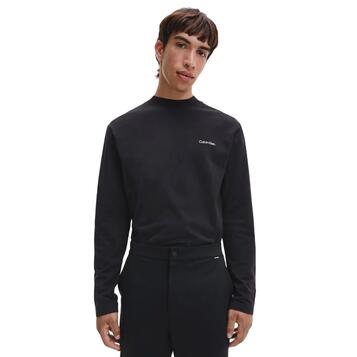 Ανδρική Μπλούζα Calvin Klein Micro Logo Ls Mock Neck Ck Black K10K110179-BEH Ανδρική Μπλούζα Calvin Klein Micro Logo Ls Mock Neck Ck Black K10K110179-BEH