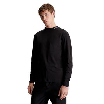 Ανδρική Μπλούζα Calvin Klein Logo Mock Neck T-Shirt Ck Black K10K112757-ΒΕΗ