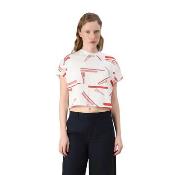 Γυναικείο T-Shirt Karl Lagerfeld Boxy Aop Stripe Tee Sporty Logo Red Aop A2W17034-1OW Γυναικείο T-Shirt Karl Lagerfeld Boxy Aop Stripe Tee Sporty Logo Red Aop A2W17034-1OW