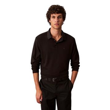 Ανδρικό Polo Calvin Klein Ls Supima Cotton Solid Polo Black LV040EM909-UB1