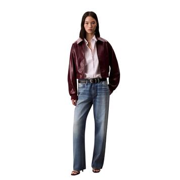 Γυναικείο Μπουφάν Calvin Klein A-Crppd Crnkl Fx Lth Deep Rouge LV047C518G-VLP