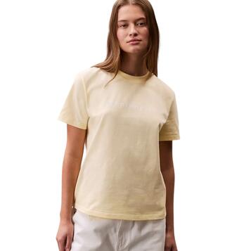 Γυναικείο T-Shirt Cavin Klein  A- Inst Logo Classic Tee Ss Buttercream LV047C912G-XF8