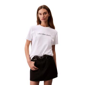 Γυναικείο T-Shirt Calvin Klein A- Inst Logo Classic Tee Ss Brilliant White LV047C912G-YAA