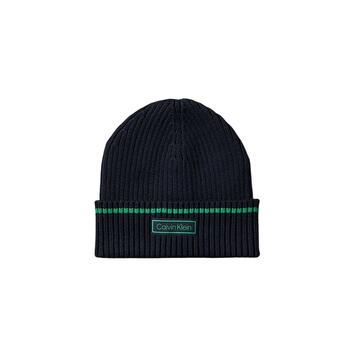 Ανδρικός Σκούφος Calvin Klein Patch Rib Cotton Tipping Beanie Dark Sapphire/Verdant Green